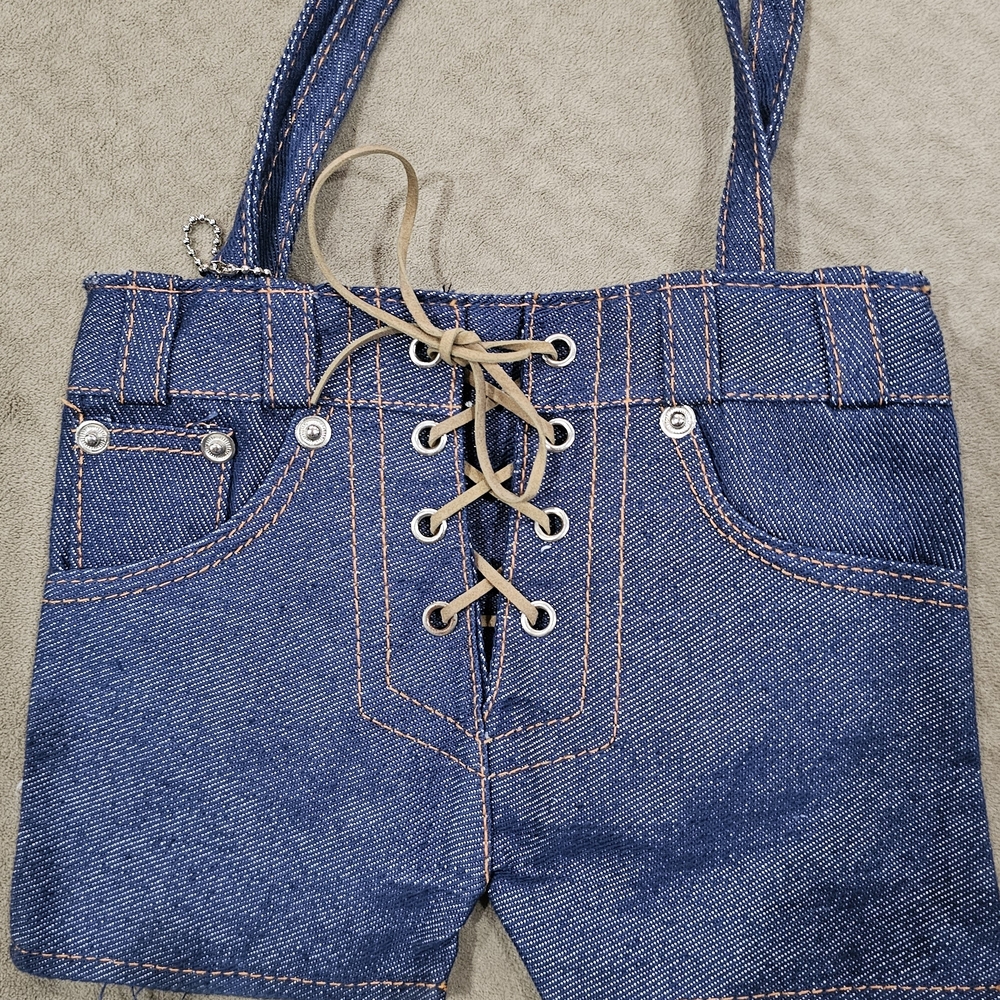 Small Denim Shorts Lace-Up Handbag